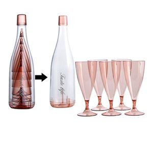 6-teiliges Party-Sektglas Kaltgetränk Saftglas transparentes Weinglas Kunststoff-Cocktailkelch