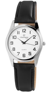 Classique Herren Armband Uhr Weiß Schwarz Analog Kunst Leder Quarz