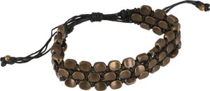 Perlenarmband, Makramee Armband mit Messingperlen, Braun, 2*15*0,5 cm, Armreifen & Armbänder Modeschmuck
