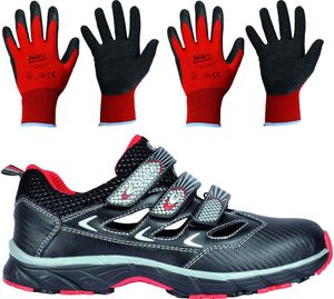 Cofra Sicherheitsschuhe NEW BIG FRESH S1 P SRC Größe 40 inklusive 2 Paar Arbeitshandschuhe Größe 9 & 10