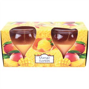 Duftkerzen Creation 2er Pack im Glas, lange Brenndauer und angenehmer Duft ( Mango Sorbet )