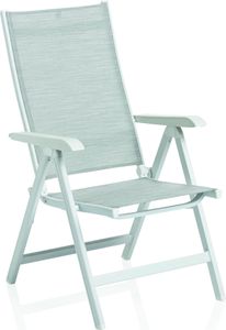 KETTLER Basic Plus Multipositionssessel, weiß matt/hellgrau, Aluminium/Outdoorgewebe
