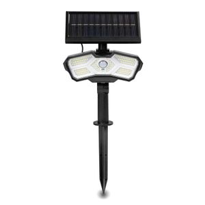 EASYmaxx LED-Solarstrahler für außen mit Bewegungsmelder Solarleuchte Flexibel positionierbar 3 verstellbare Modi Fernbedienung inklusive - Schwarz