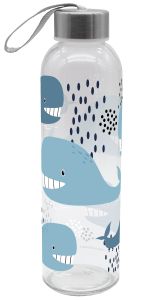 Trinkflasche Wale Glas 500ml
