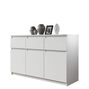 Mirjan24 Kommode Pateni 3D3S, Stilvoll Sideboard mit Schubladen und Türen, Praktisch Highboard (Farbe: Weiß)
