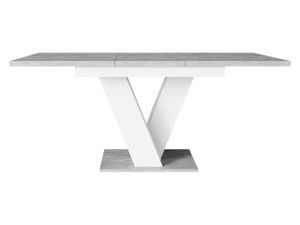 MIRJAN24 Esstisch Masiv, Design Tisch, Stilvoll Ausziehbar Esszimmertisch, Esszimmer (Farbe: Weiß / Beton)