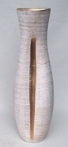 Dekovase Keramik Gold Weiss ca.60 CM - Modell: Goldrausch H - Doppelbäuchig