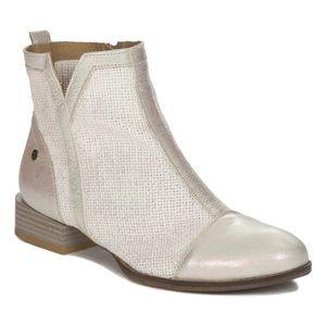 Damen Leder Knöchelstiefel mit niedrigem Absatz Maciejka 06397-22 Beige 37