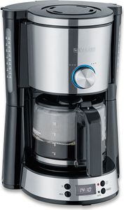 Filterkaffemaschine Kaffeemaschine Entkalkungsfunktion SEVERIN KA4826 10 Tassen KA 4826 aus Edelstahl, gebürstetschwarzsilber Kaffeemaschine Filterkaffee Kaffeezubereiter Filterkaffeemaschine