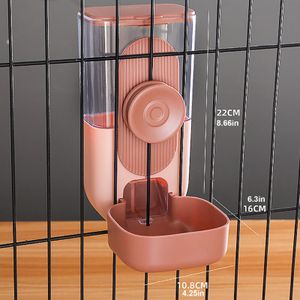 870ml Automatischer Feeder Futterautomat Haustiere Automatischer Futter Tränke Wasserspender für Hunde Katzen Haustiere Tiere (Rosa / Futterautomat)