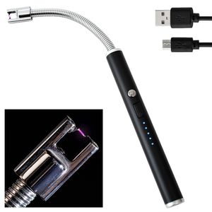 TOM Lichtbogenfeuerzeug | 25,5 cm | biegsamer Stab | mit USB Kabel | 360° biegbar