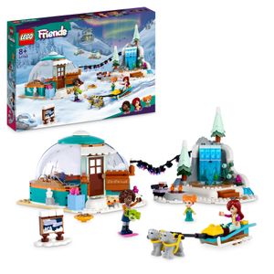 LEGO 41760 Friends Ferien im Iglu Set mit Camping-Zelt, 2 Schlittenhunden, Mini-Puppen und Zubehör, fantasievolles Winter-Spielzeug zu Weihnachten für Mädchen, Jungen, Kinder ab 8 Jahren