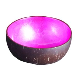 Lebensmittelbehälter kompakt langlebige Kokosnussschale Vintage Anti-Wear-bemalten Schalen für das Restaurant-Rosa