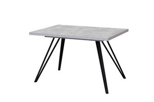 Esstisch "Life" 120-160x80 cm Tisch klein Küche Ausziehbar Metall schwarz Betonoptik Modern NEU
