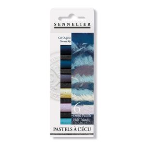 SENNELIER N132288.03 Extra-Soft Halb Pastell 6 Sticks Set, Pigment, Sturmhimmel, Set of 6