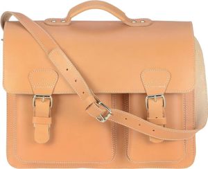 Ruitertassen Lehrertasche Leder Damen Herren 40cm Schultasche Aktentasche 2 Fächer natur braun 2137-10