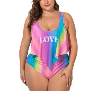 ydance Damen Zweiteilige Badeanzüge Hoher Taille Gepolstertem Bikini-Set Übergröße,Farbe:Bunt,Größe:L