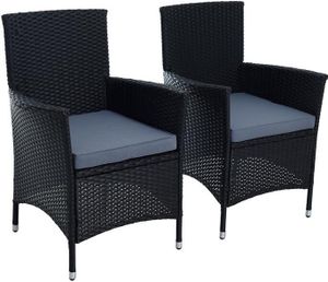 Rattan Gartensessel Polyrattan Stuhl Gartenstuhl 2er Set Garten Sessel Schwarz Rattan Gartensessel Polyrattan Stuhl Gartenstuhl 2er Set Garten Sessel Schwarz