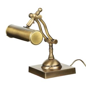 Bankerlampe Messing massiv verstellbar E14 26 cm klein in Bronze antik Tischleuchte Schreibtischlampe