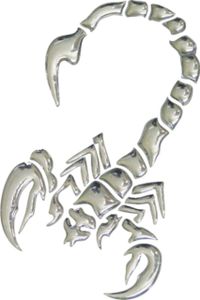 Hermann Schütz 3D-Chrome-Sticker Skorpion 105x60mm