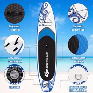 COSTWAY 335x76x15cm Stand Up Paddling Board SUP prkno nafukovací s bezpečnostní pumpou na pádlo, batohem na středovou ploutev a sadou na opravy