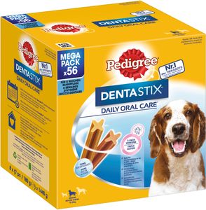 PEDIGREE DENTASTIX Daily Oral Care Karton Big Pack Mittelgrosse Hunde 56 Stück (8x7 Stück)