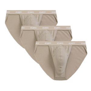 ATLANTIC 3er-Pack Herren-Tanga Slip, tief geschnitten, sportlich & bequem, atmungsaktiv, Baumwolle Beige S-XXL