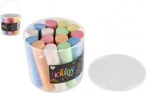 Kriedy farebné chodníkové 15ks vo vedierku 12x11cm
