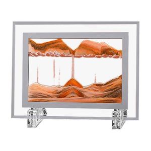 Moving Sands Art Picture Dynamischer fließender Sand in Bewegung 3D-Tiefsee-Treibsand-Malerei für das Arbeitszimmer Wohnzimmer Ornament Bücherregal Farbe gelb 5 Zoll