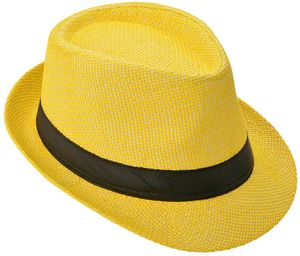 Panama Hut Fedora Strohhut Gelb 54