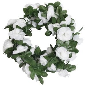 vidaXL Weihnachtskränze Blumen 6 Stk. Frühlingsrosen Weiß 250 cm