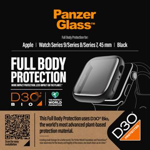 Panzer Glass, folia szklana dla Apple Series 7 / 8 / 9 45mm D3O®Bio, czarna