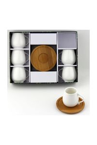 MNZ-Porzellan-Bambus-Teller-Kaffeetassen-Set lvn02585