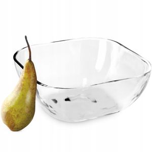 KADAX Glasschale "Carini", Salatschüssel, Quadratisch Glasschüssel, Schale, Transparent, 20 cm, 1 Stück