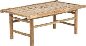 BELIANI Couchtisch Hell Bambus Massivholz 80 x 45 cm Rechteckig Innen und Außen Möbel Rustikales Design