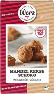 Werz Mandel Kekse Schoko mit hochwertigen Kuvertüre Stückchen glutenfrei -- 110g Werz Mandel Kekse Schoko mit hochwertigen Kuvertüre Stückchen glutenfrei -- 110g