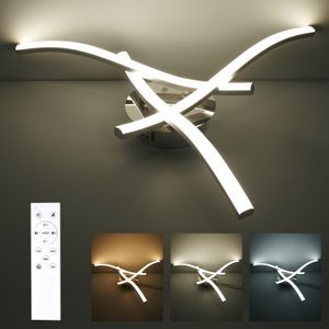 LED Deckenleuchte, 24W Design Deckenlampe, Wohnzimmer Kronleuchter, Dimmbar, MIT Fernbedienung