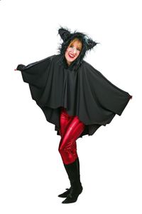 Damen Kostüm Fledermaus Umhang Karneval Fasching Verkleiden