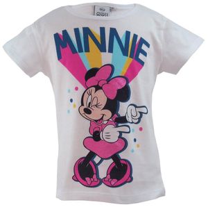 Minnie Mouse Mädchen Shirt Sommer T-Shirt Kinder kurzarm Oberteil, Farbe:Weiß, Größe Kids:128