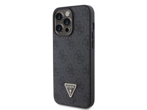 Guess Hardcase  4G Diaomond Triangle  Gold Logo für iPhone 15 Pro  6,1" grau - black