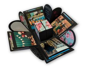 Explosionsbox, Geschenkbox zum selbst gestalten, mit integriertem Fotoalbum, DIY