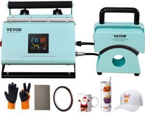 VEVOR 2-in-1-Heißpresse für Becher und Hüte, Mini-Heißpresse für Hüte und Kappen, Heißpresse für Sublimationsbecher und -becher mit 11-30 oz, Temperatur- und Zeitkontrolle, Transferpresse