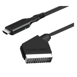 1m SCART zu auf HDMI Konverter Kabel, Video Audio Adapter, Wandler für DVD HD TV