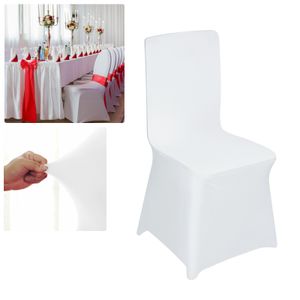 LZQ 50 Stück Universell Stuhlhussen Stretch Weiß Stuhlbezüge Moderne Stretchhusse für Hochzeiten und Feiern Geburtstag Dekoration