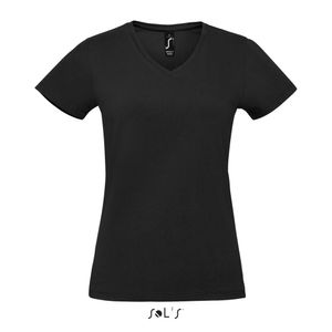 Damen Imperial V-Neck Women T-Shirt - V-Ausschnitt - Farbe: Deep Black - Größe: L