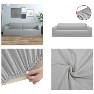 vidaXL Stretch Sofahusse 3 Sitzer Grau Polyester Jersey - Sofahusse - Sofahussen - Sofabezug - Sofabezüge