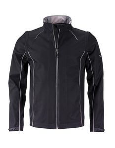Men`s Zip-Off Softshell Jacket - Farbe: Black/Silver (Solid) - Größe: 3XL