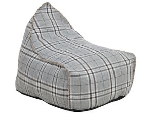 BELIANI Sitzsack Grau Kariert 73 x 75 cm Tropf Design Komfortable Sitzfläche antiallergische Füllung Leicht