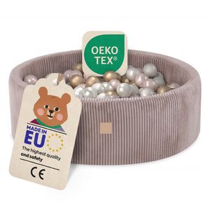 MISIOO loptička do vane s penovou výplňou - 90x30cm - 200 loptičiek do vane - Kvalitné loptičky do vane pre deti - Bezpečná hračka - Béžová