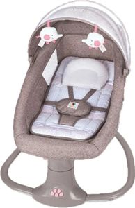 Elektrischer Baby-Schaukelstuhl, 5-Geschwindigkeits einstellbare Schaukel, Bluetooth-Musik, Kaffee Pink